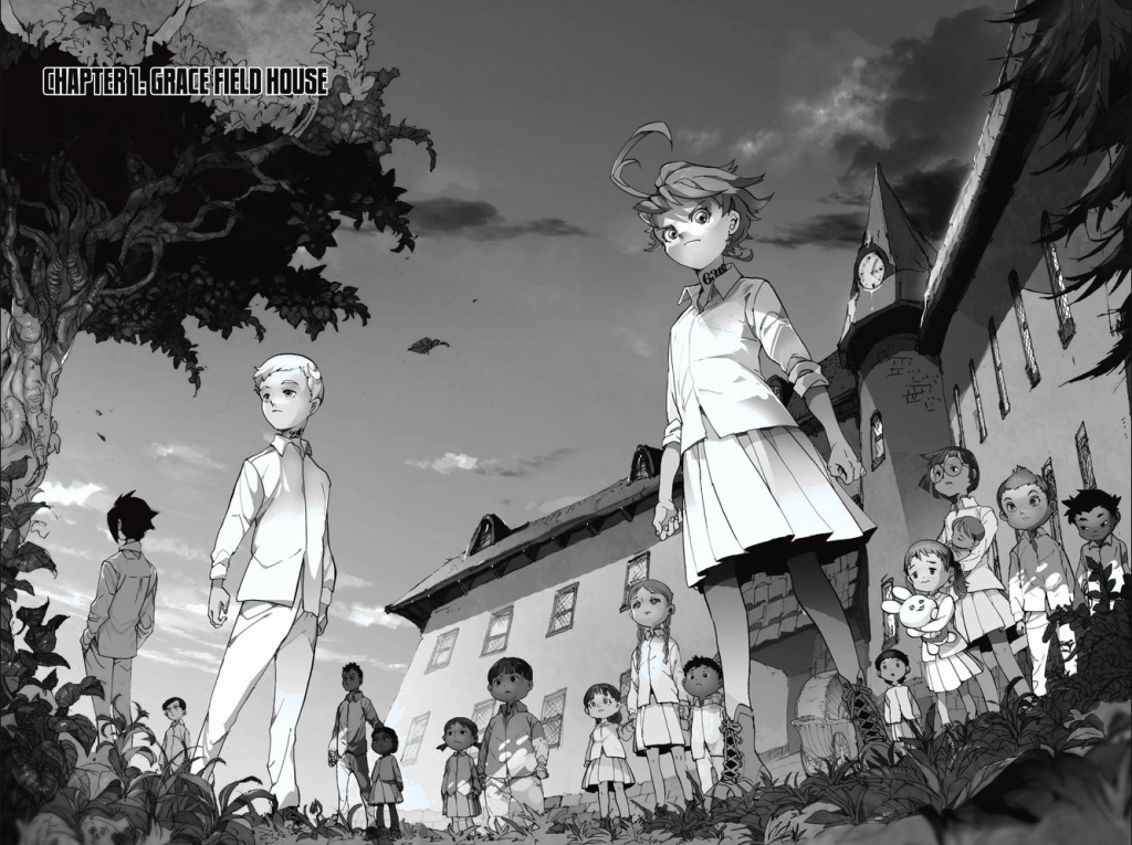 The Promised Neverland is a psychological thriller manga written by Kaiu Shirai and drawn by Posuka Demizu.